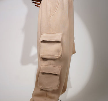 Milky Beige Seoul Cargo Tracks For Men And Women