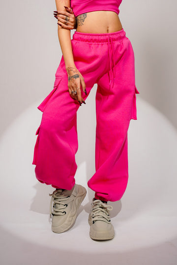 Hot Pink Seoul Cargo Tracks For Men And Women