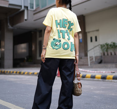 Hey It's Ok : Drop:Sleeved Tee For Men and Women