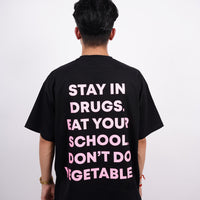 Don't Do Vegetable (Pink Glow) Drop-Sleeved  Tee For Men and Women