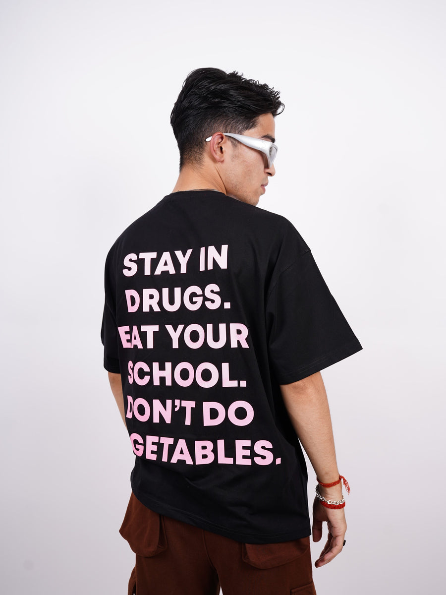 Don't Do Vegetable (Pink Glow) Drop-Sleeved Unisex Tee