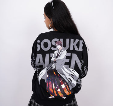 Sosuke Aizen Bleach (Reflective) : Bleach Heavyweight Baggy Sweatshirt For Men And Women