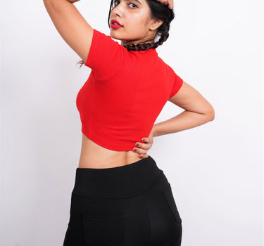 Kinky : Burger Bae Round Neck Crop Baby Tee For Women