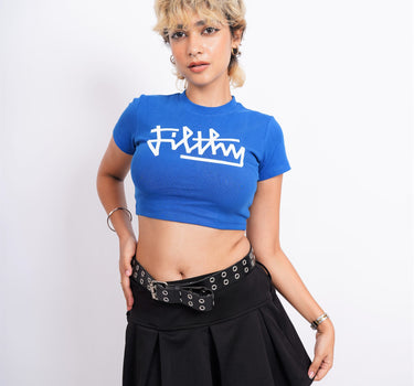 Filthy : Burger Bae Round Neck Crop Baby Tee For Women