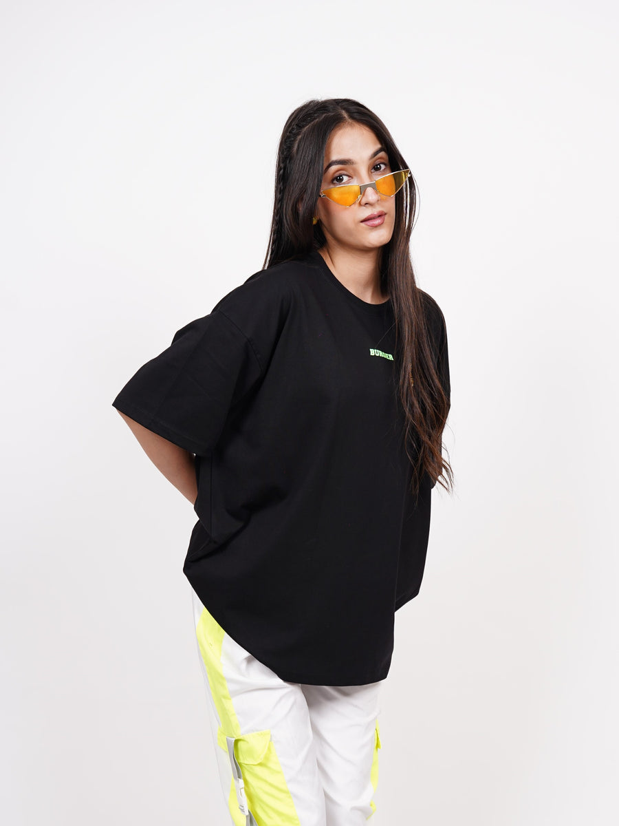 Rave & Wave (Green Glow) Drop-Sleeved Tee   For Men and Women