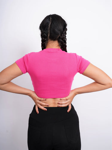 Chaos  : Burger Bae Round Neck Crop Baby Tee For Women