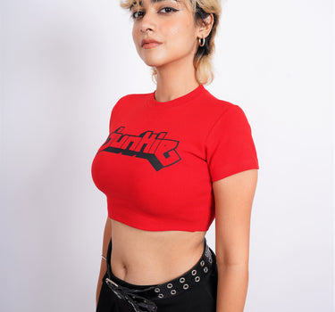 Junkie : Burger Bae Round Neck Crop Baby Tee For Women