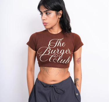 The Burger Club : Burger Bae Round Neck Crop Baby Tee For Women