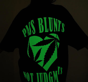 Pass Bl*nts : Black Glow In Dark Drop sleeved Tee for Women