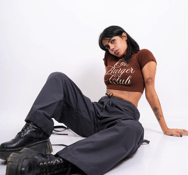 The Burger Club : Burger Bae Round Neck Crop Baby Tee For Women