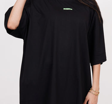 Pass Bl*nts : Black Glow In Dark Drop sleeved Tee for Women