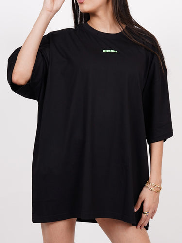 Pass Bl*nts : Black Glow In Dark Drop sleeved Tee for Women