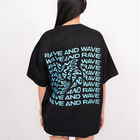 Rave & Wave (Blue Glow) Drop-Sleeved Tee (T-shirt)