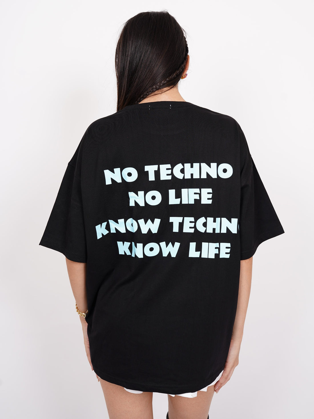 Know Techno Know Life - Glow In Dark Drop sleeved Tee (Blue Glow)