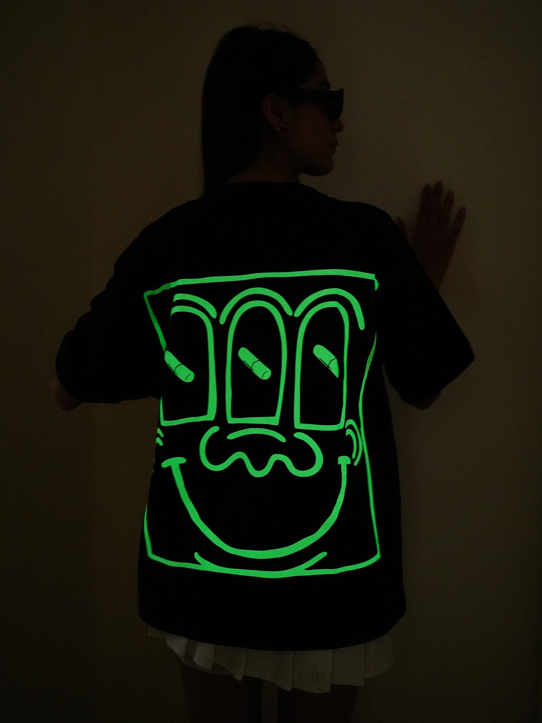 We Are The People - Green Glow Drop-Sleeved Unisex Tee