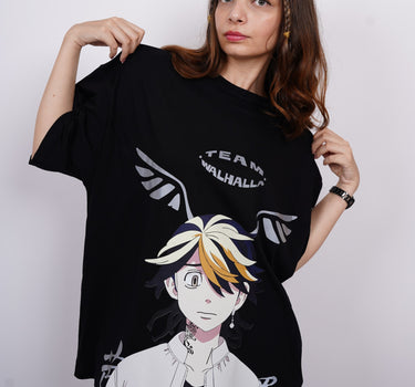 Kazutora Hanemiya (Reflective) : Tokyo Revengers Drop sleeved  Tee For Men and Women