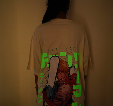 Denji : Chainsawman Glow In Dark Drop Sleeved  Tee For Men and Women