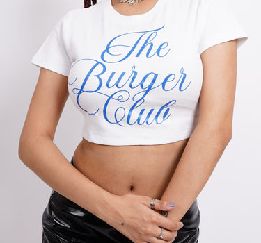 The Burger Club : Burger Bae Round Neck Crop Baby Tee For Women