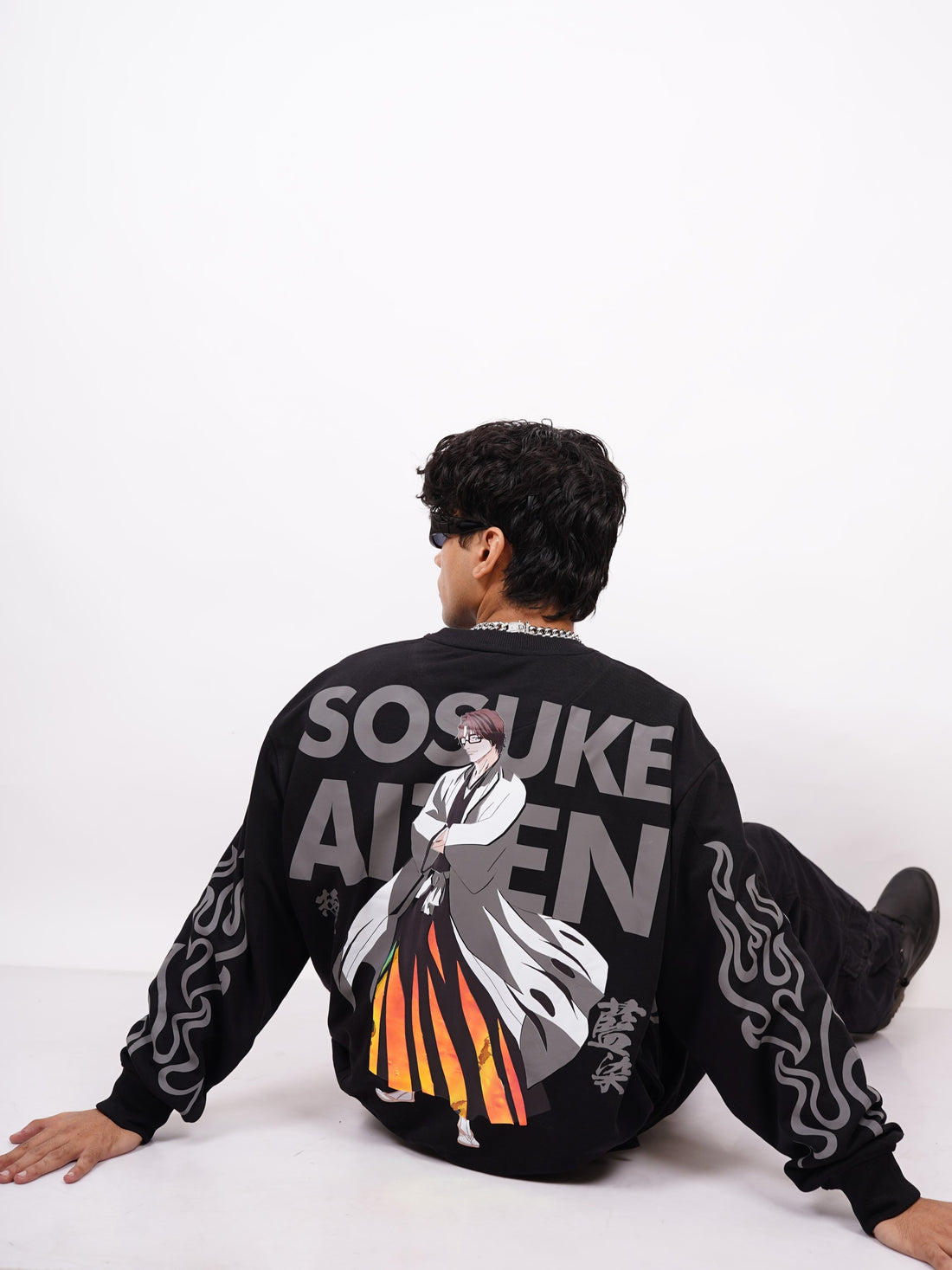 Sosuke Aizen Bleach (Reflective) - Bleach Heavyweight Baggy Sweatshirt For Men And Women