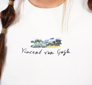 Van Gogh x Burger Brushstroke Cypresses baby tee For Women