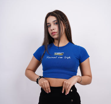 Van Gogh x Burger Brushstroke Cypresses baby tee For Women