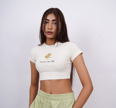 Van Gogh x Burger Sunflower Vase baby tee For Women