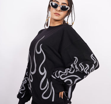 Bleach (Reflective) : Heavyweight Baggy Sweatshirt For Men And Women