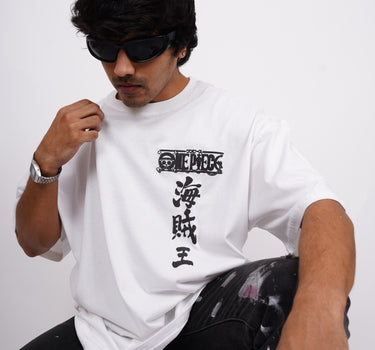 Monkey d. Luffy : White One Piece Drop Sleeved Tee For Men and Women