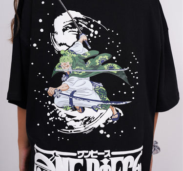 Roronoa zoro : One Piece Black Drop Sleeved Tee For Men and Women