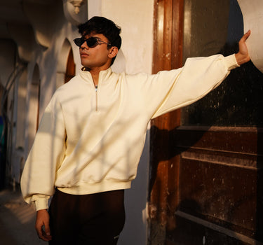 Half Zip Heavyweight baggy sweatshirt For Men And Women