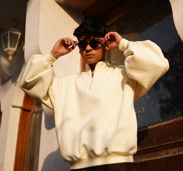 Half Zip Heavyweight baggy sweatshirt For Men And Women