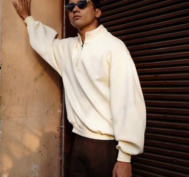 Half Zip Heavyweight baggy sweatshirt For Men And Women