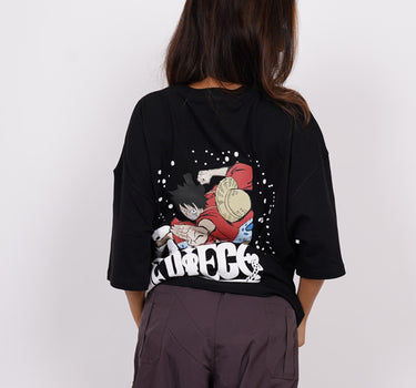 Monkey d. Luffy : Black One Piece Drop Sleeved Tee For Men and Women