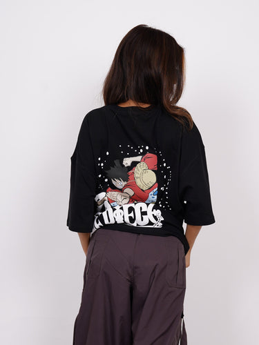 Monkey d. Luffy : Black One Piece Drop Sleeved Tee For Men and Women