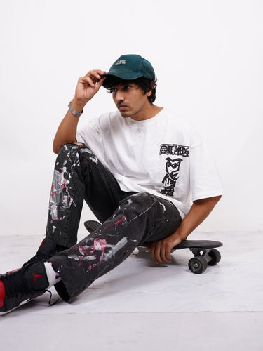 Roronoa zoro : One Piece White Drop Sleeved Tee For Men and Women