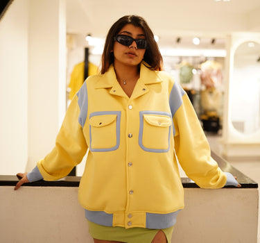 Archies Colour Blocked Varsity Shacket For Men And Women