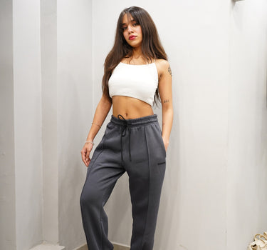 Berlin lounge side slit sweatpants (Dark Grey) for Men And Women