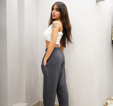 Berlin lounge side slit sweatpants (Dark Grey) for Men And Women