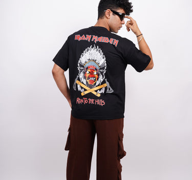 Run To the Hills (Reflective) : Iron Maiden Drop Sleeved  Tee For Men and Women