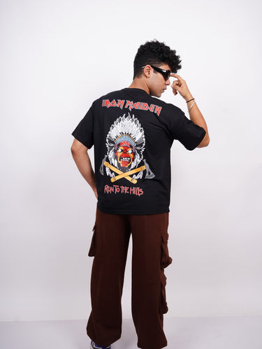 Run To the Hills (Reflective) : Iron Maiden Drop Sleeved  Tee For Men and Women