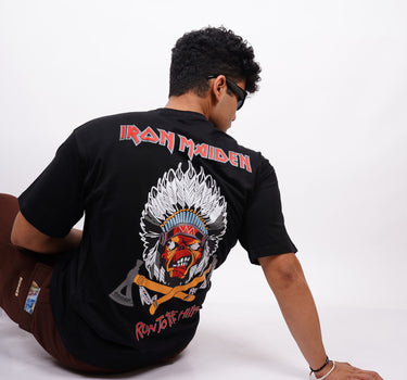 Run To the Hills (Reflective) : Iron Maiden Drop Sleeved  Tee For Men and Women