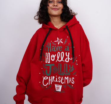 Holly Jolly Christmas : Heavyweight Baggy Hoodie For Men and Women