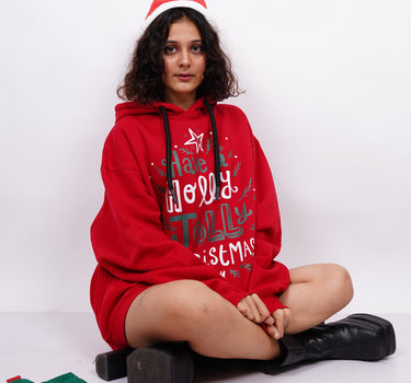 Holly Jolly Christmas : Heavyweight Baggy Hoodie For Men and Women