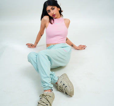 Limited Edition Pastel sky baby pink Burger Co ord Set For Women