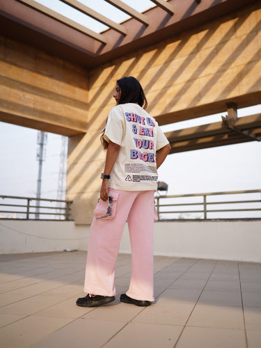 Shut up and eat your burger : Round Neck Drop Shoulder Tee For Men and Women