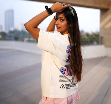 Shut up and eat your burger : Round Neck Drop Shoulder Tee For Men and Women