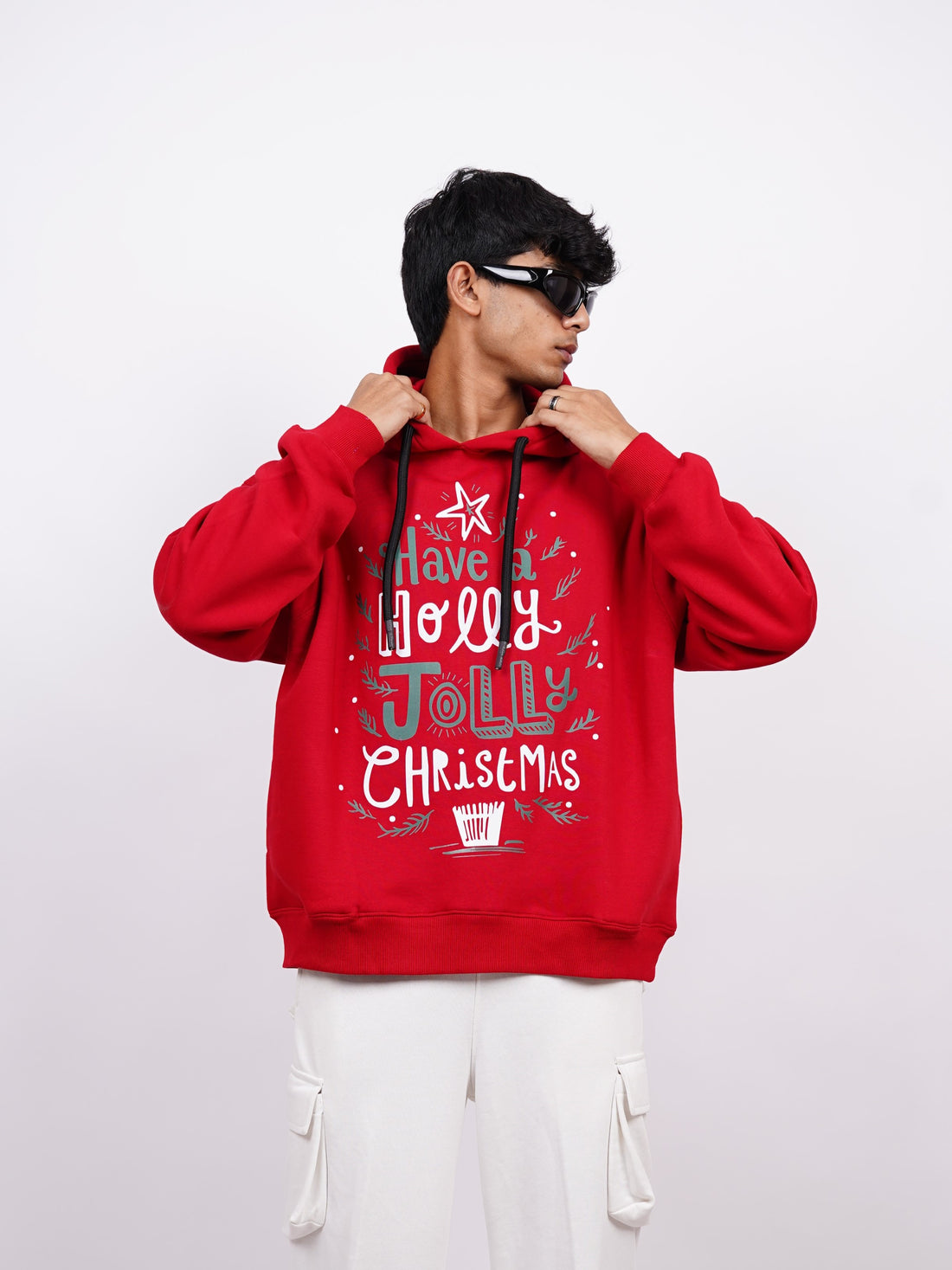 Holly Jolly Christmas - Heavyweight Baggy Hoodie For Men and Women