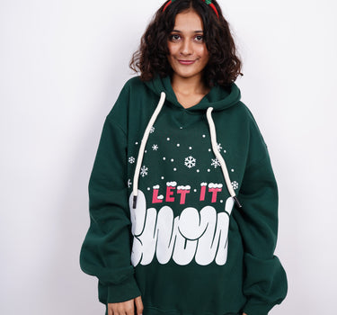 Let It Snow Heavyweight Baggy Hoodie For Men and Women