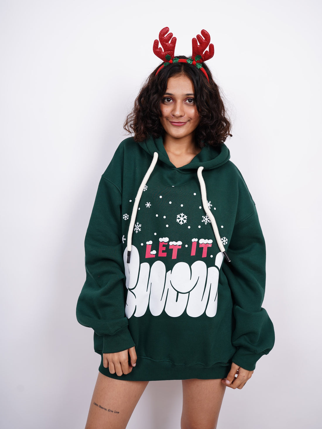 Let It Snow Heavyweight Baggy Hoodie For Men and Women