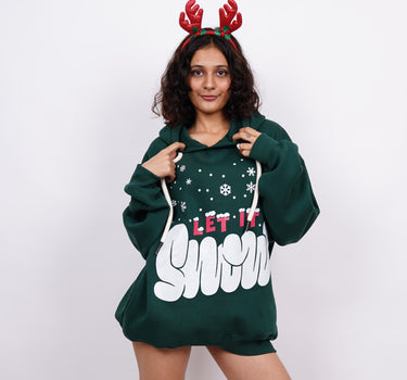 Let It Snow Heavyweight Baggy Hoodie For Men and Women